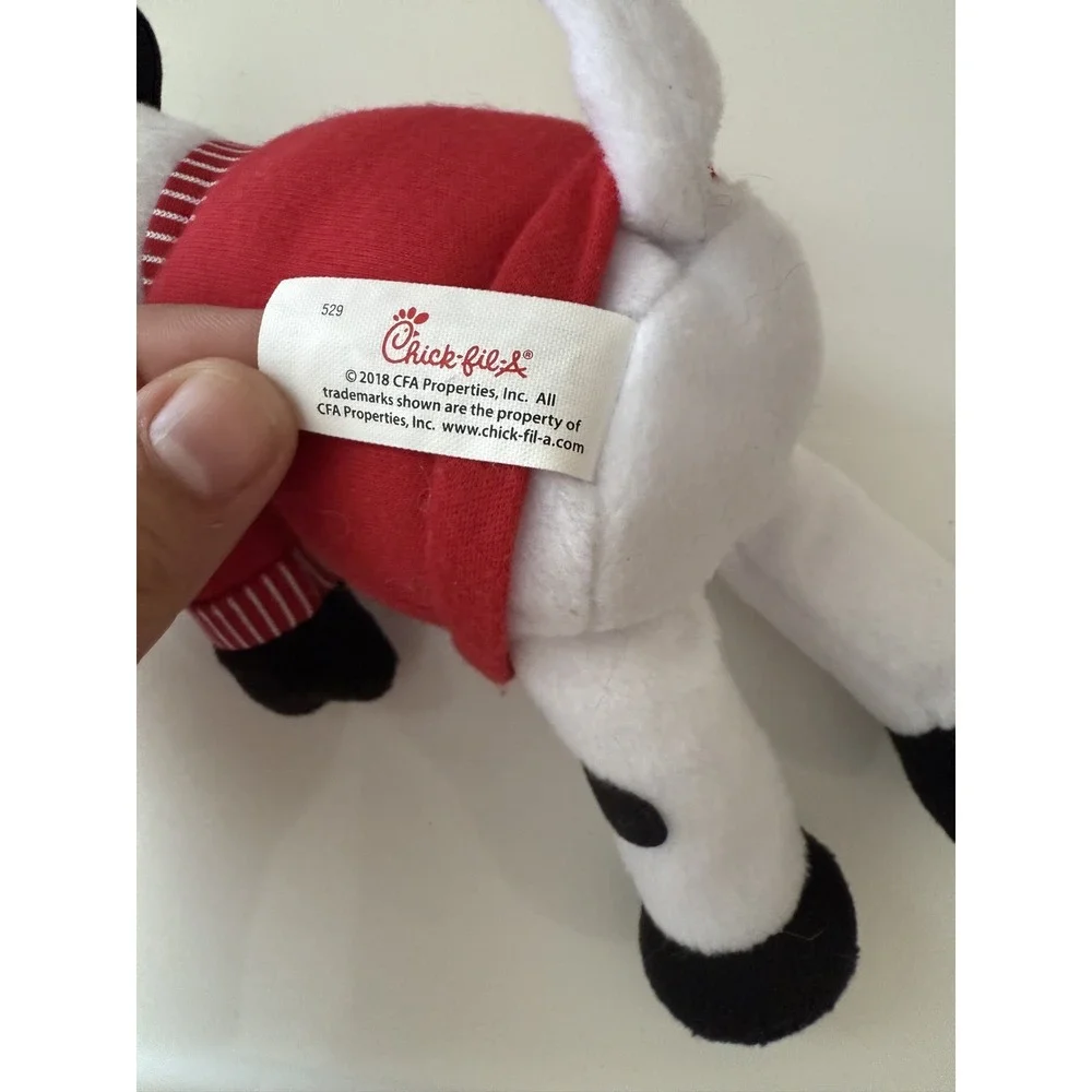 Chick Fil A Cow Stuffed Plush Ugly Christmas Sweater Eat More Chikin Red 2018